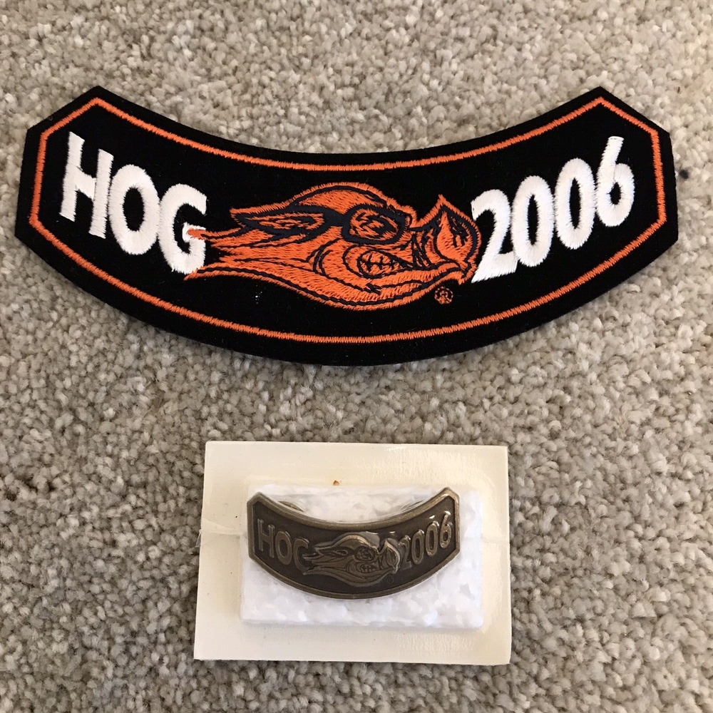 2006 HOG Patch & Pin Harley Davidson Owners Group Vest Jacket Rocker Set
