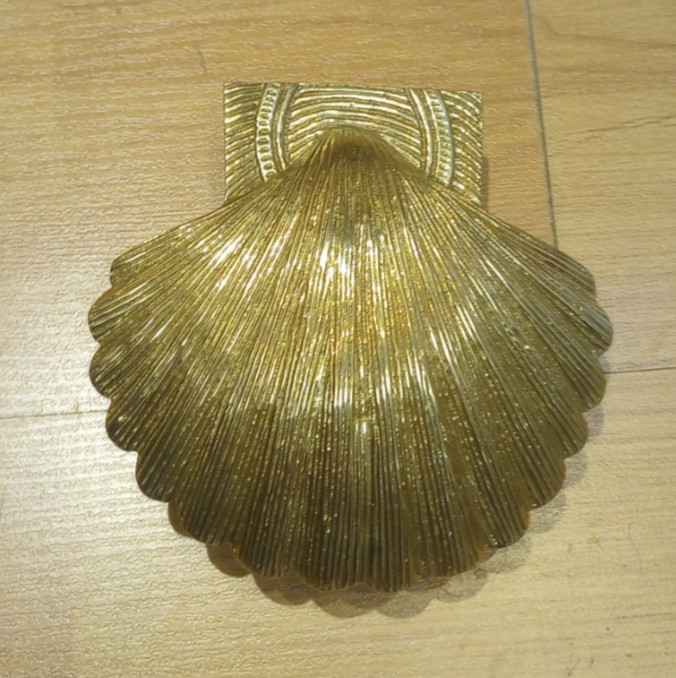 Decorative Solid Brass Shell Hardware Door Knocker Polished Brass Beach House