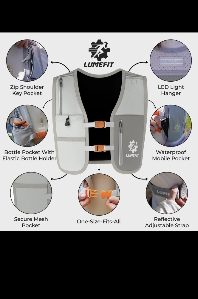 LUMEFIT Running Vest Unisex Adjustable