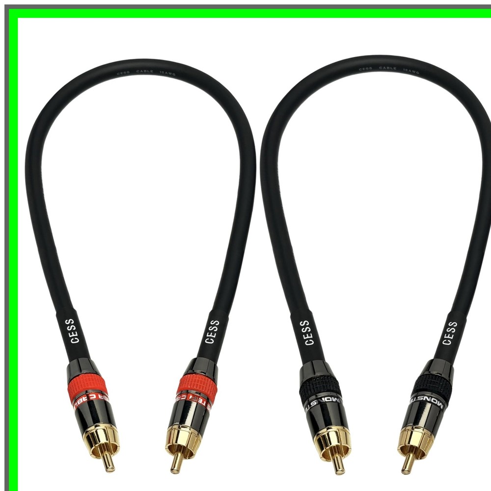 12 Gauge RCA Audio Patch Cable, 1 Foot