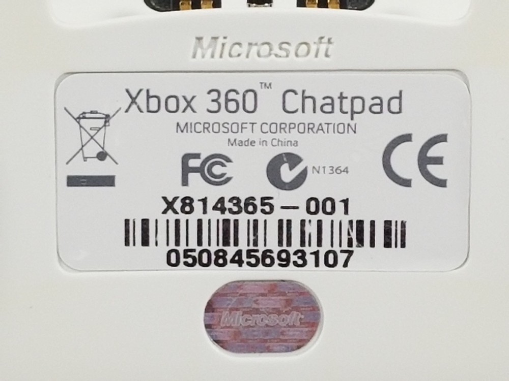 ¤ Official White Chat Pad Controller Keyboard Wired Microsoft Xbox 360 OEM Work