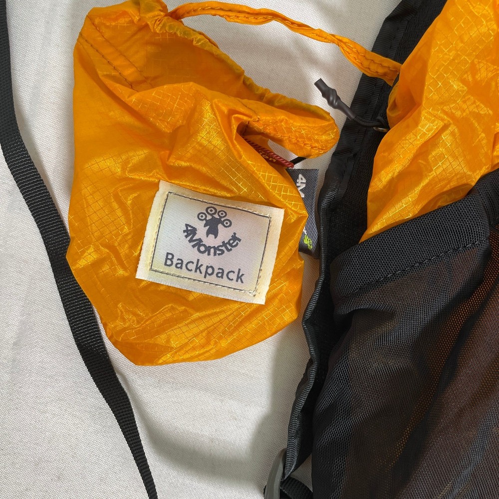 4Monster Hiking Water Resistant Lightweight Packable Yellow Backpack 24L NEW