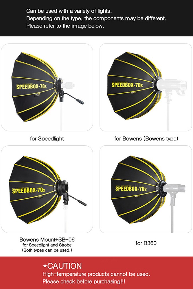 SMDV SPEED-BOX 70S 27" Dodecagon Soft-box Diffuser f/ S-Light Lite Quantum Flash