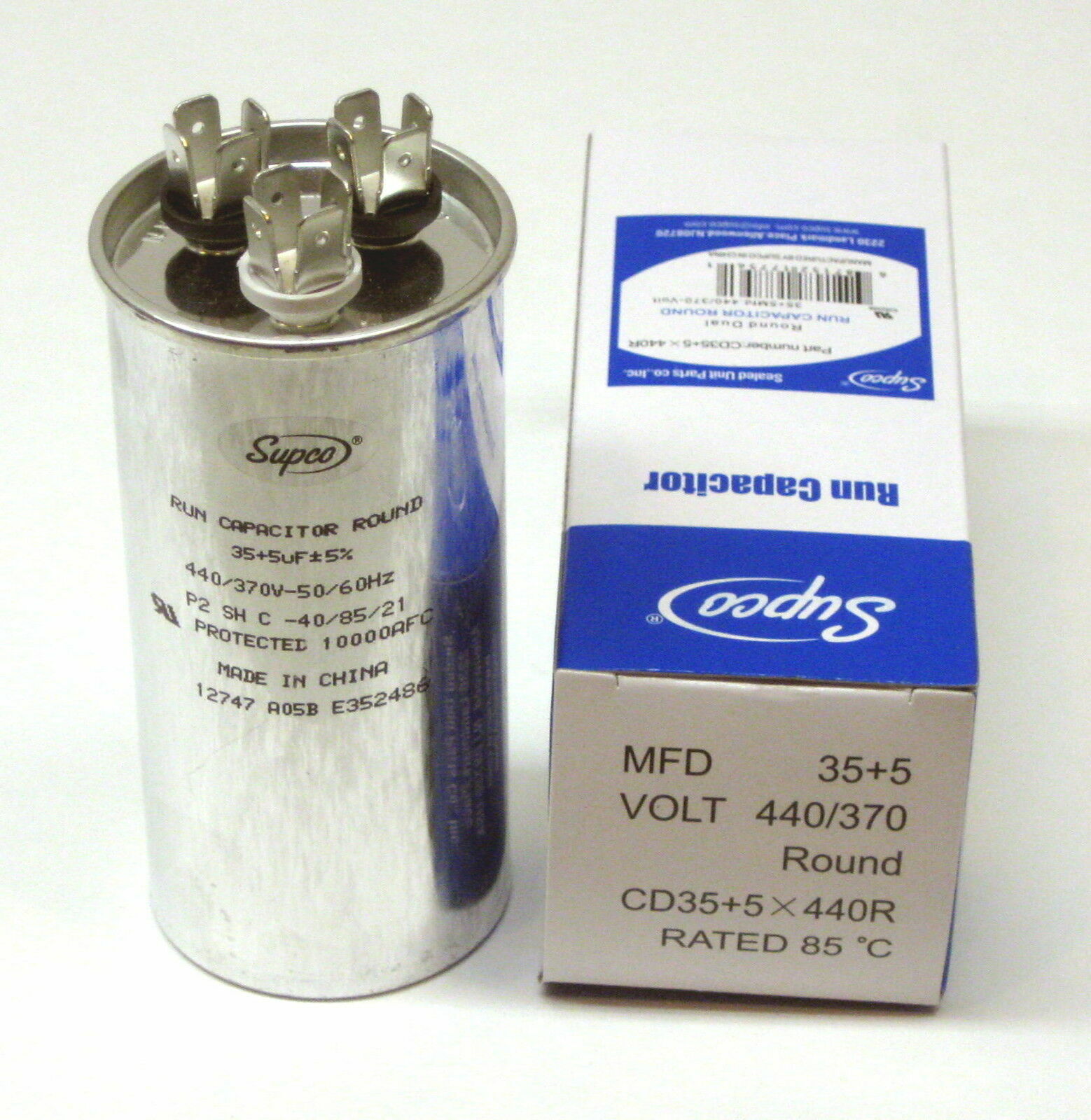 Air Conditioning HVAC Round Dual Motor Run Capacitor 35 + 5 MFD 440 Volt