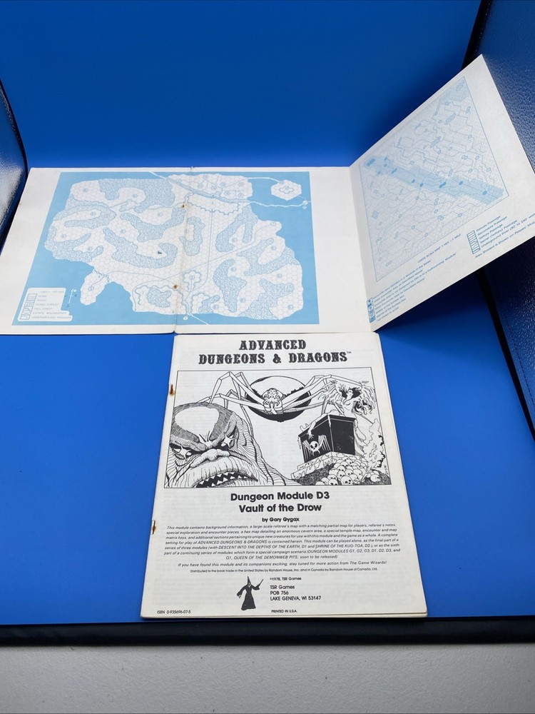 ADVANCED DUNGEONS & DRAGONS DUNGEON MODULE D1 D2 D3 COMPLETE MODULE SET TSR 1978