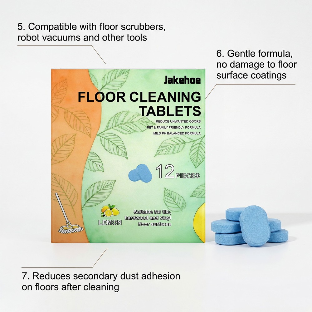 12pcs Floor Cleaning Solution Tablet Deep Cleans For Multiple Hard Floors ~HOT