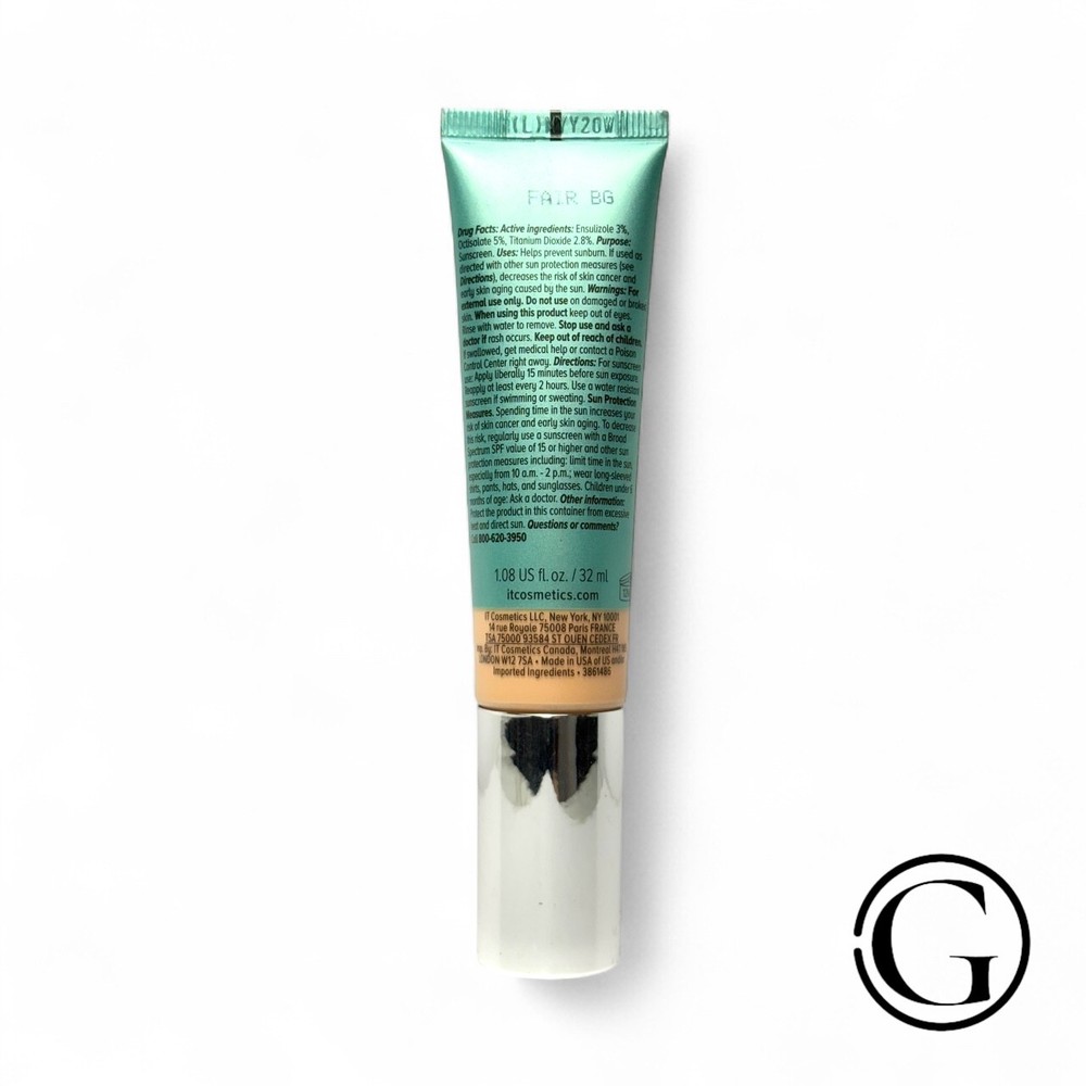 IT COSMETICS CC+ NATURAL MATTE FULL COVERAGE CREAM FAIR BEIGE 1.08 OZ