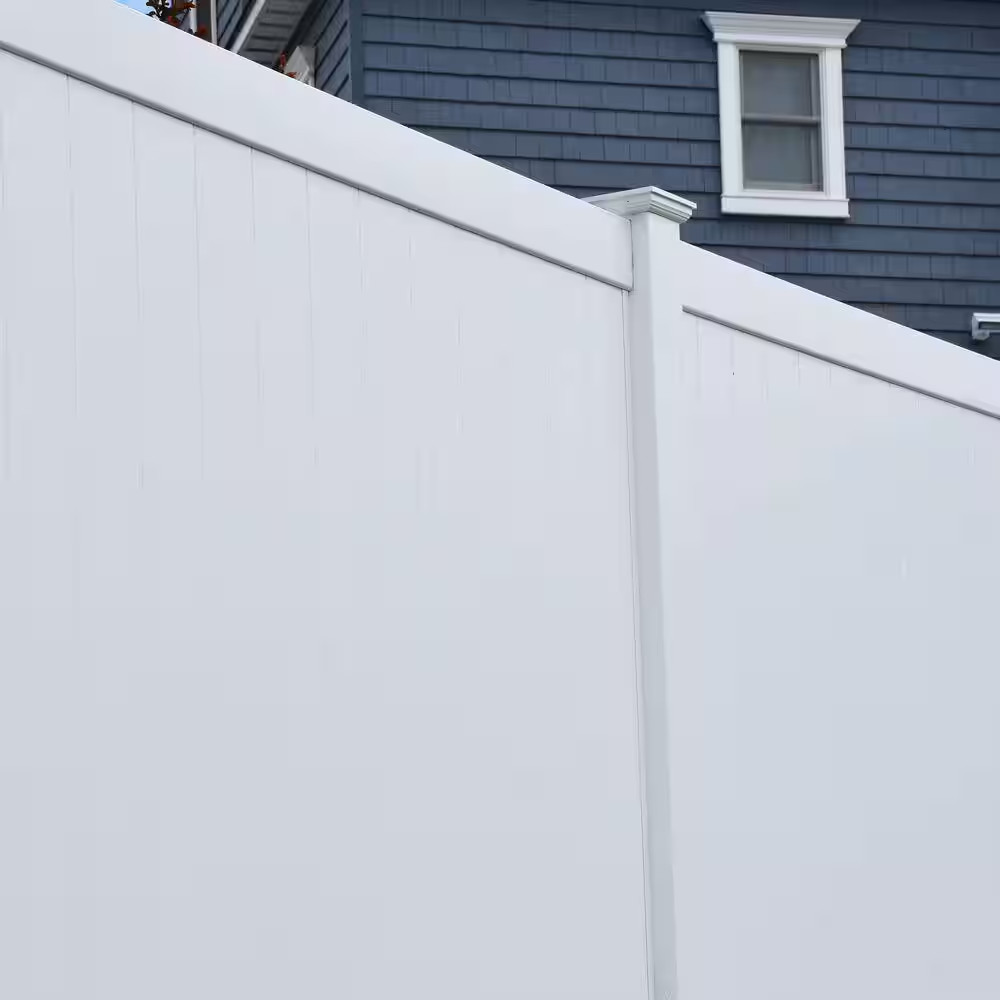 2 Pack 1.02x1.379x59.5 In White Vinyl Fence U-Channel Durable Easy Install New