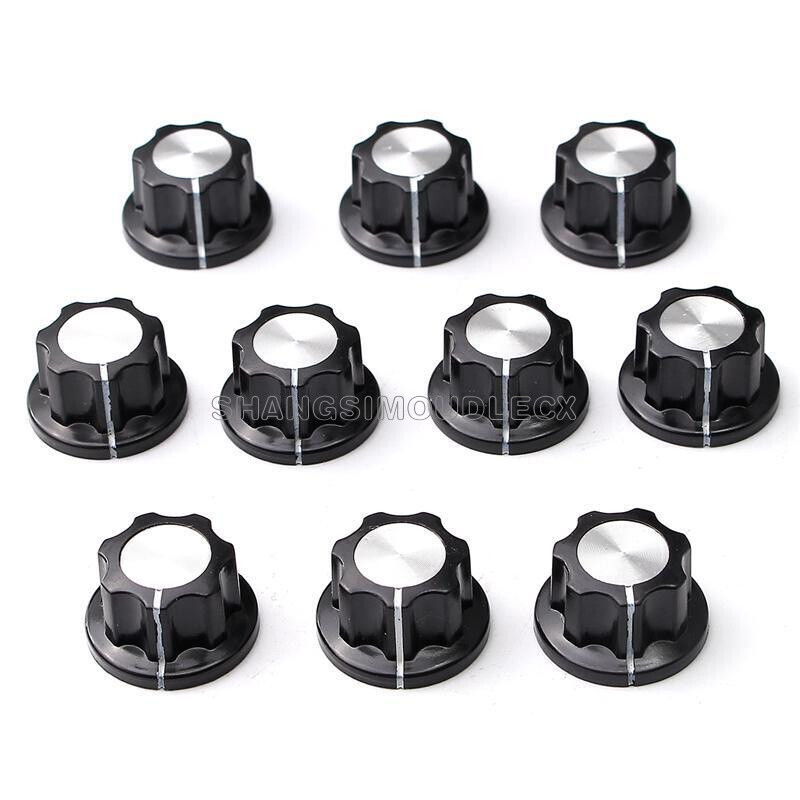 10PCS Adjustable 16mm Top 6mm Shaft Insert Turn Dia Potentiometer Rotary Knobs