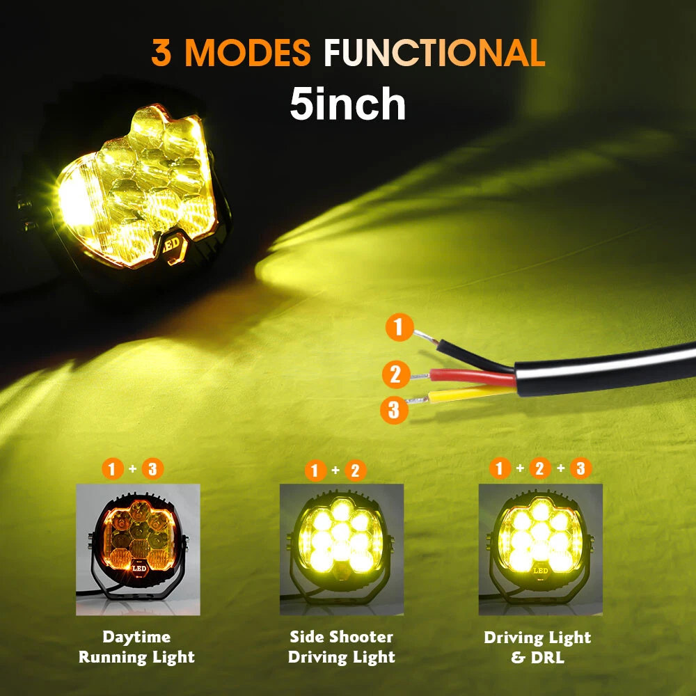 4/5/7inch Car LED Work Light Pods Spot Flood Combo Offroad SUV Driving Fog Lamp