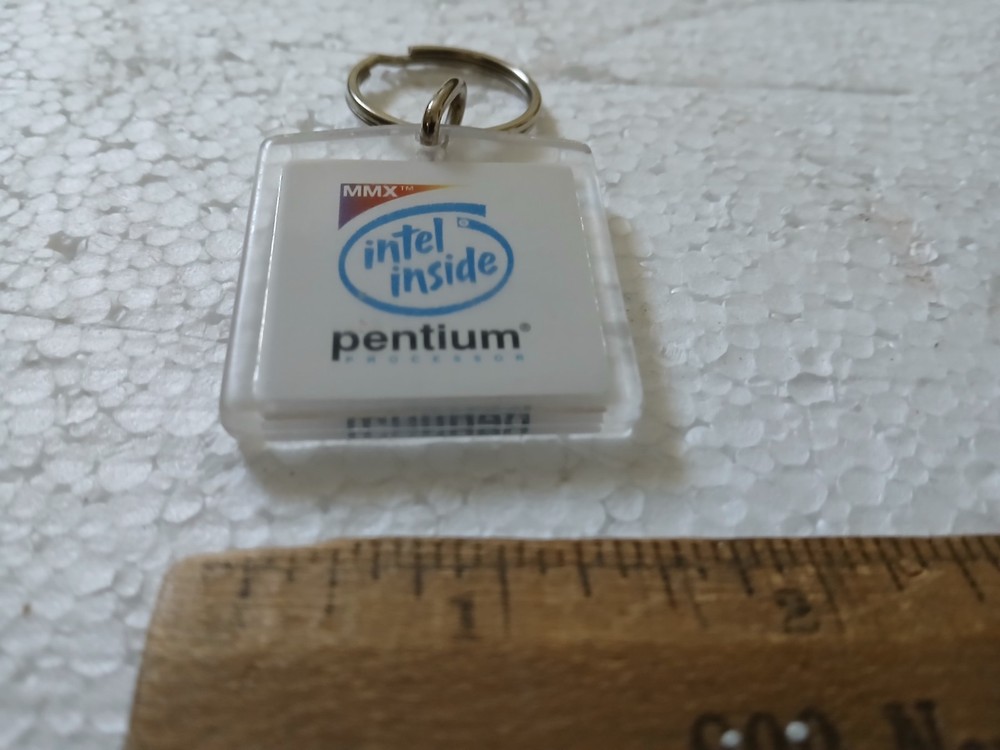 Vintage MMX Intel Inside Pentium Processor Acrylic Key Chain