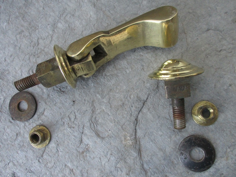 Vintage Solid Brass Complete Door Knocker Architectural Salvage Old Hardware