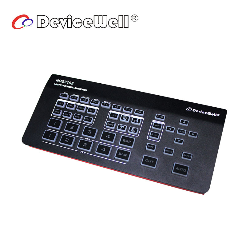 DeviceWell HDS7105 V2022 Version Live Streaming Video Switcher 4*HDMI+1*DP input