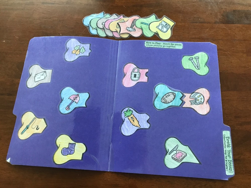 Break Your Bones! Classification Grade K language arts file folder game