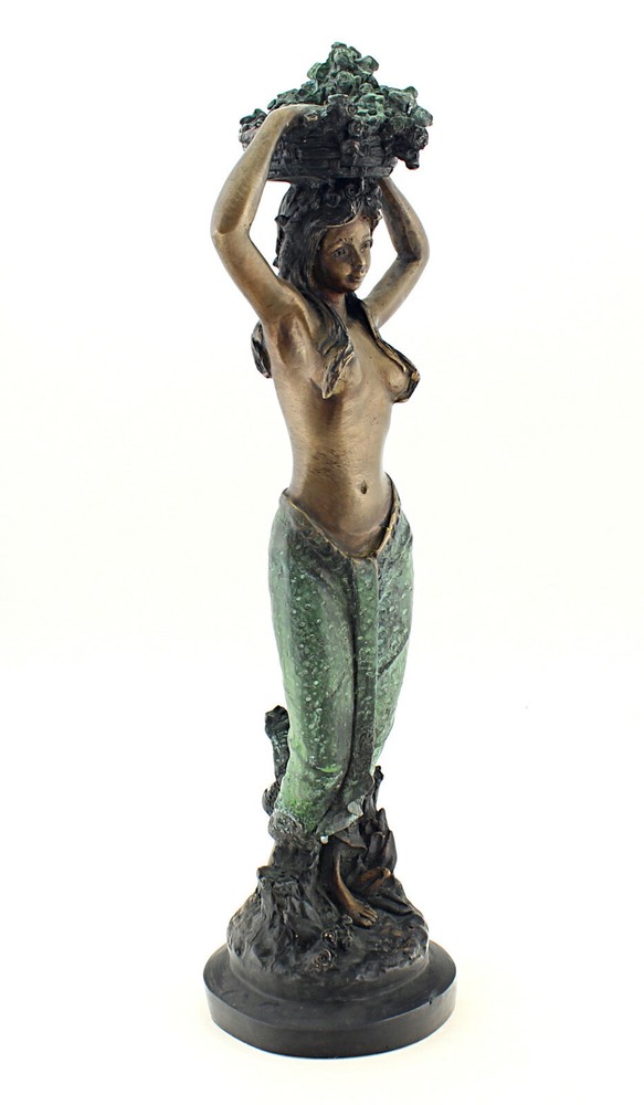 Solid Bronze Woman Figurine 16 Inch Tall