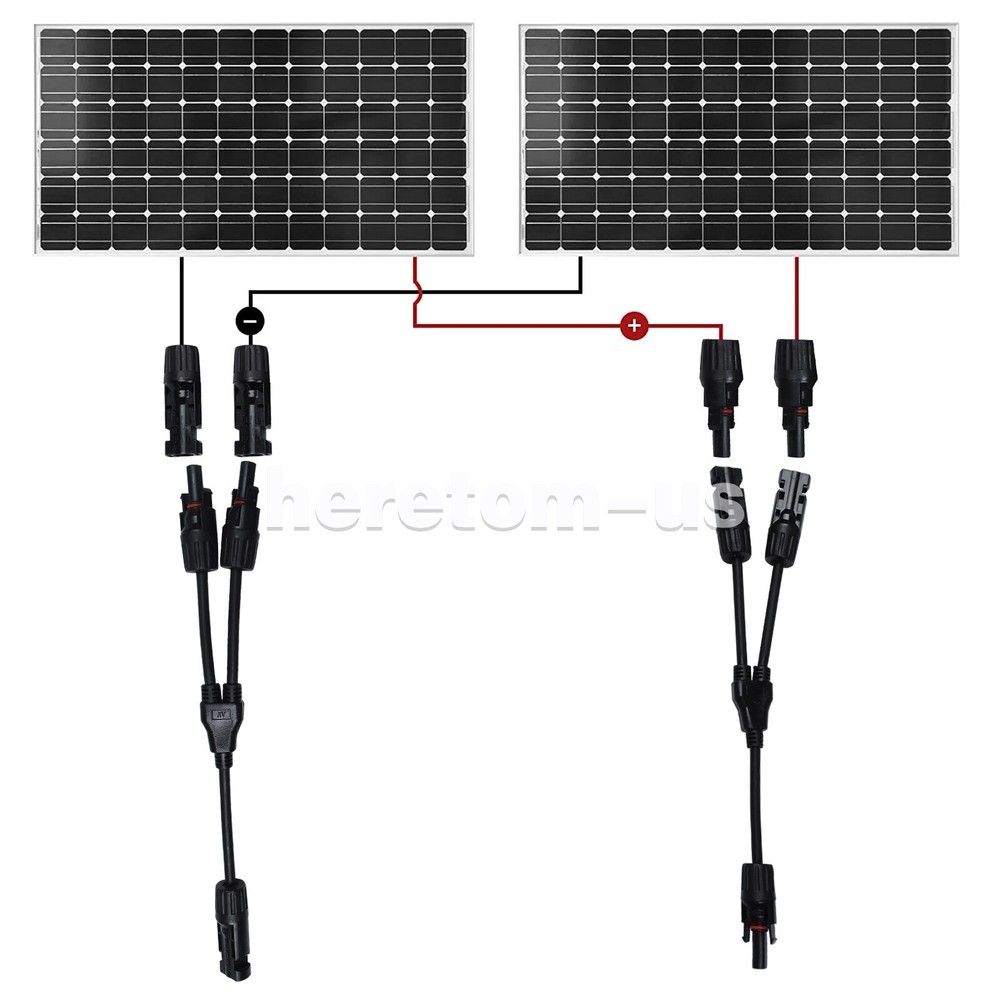 Solar Panel Y Branch Cable Connection Waterproof Adapter Connector Extension US