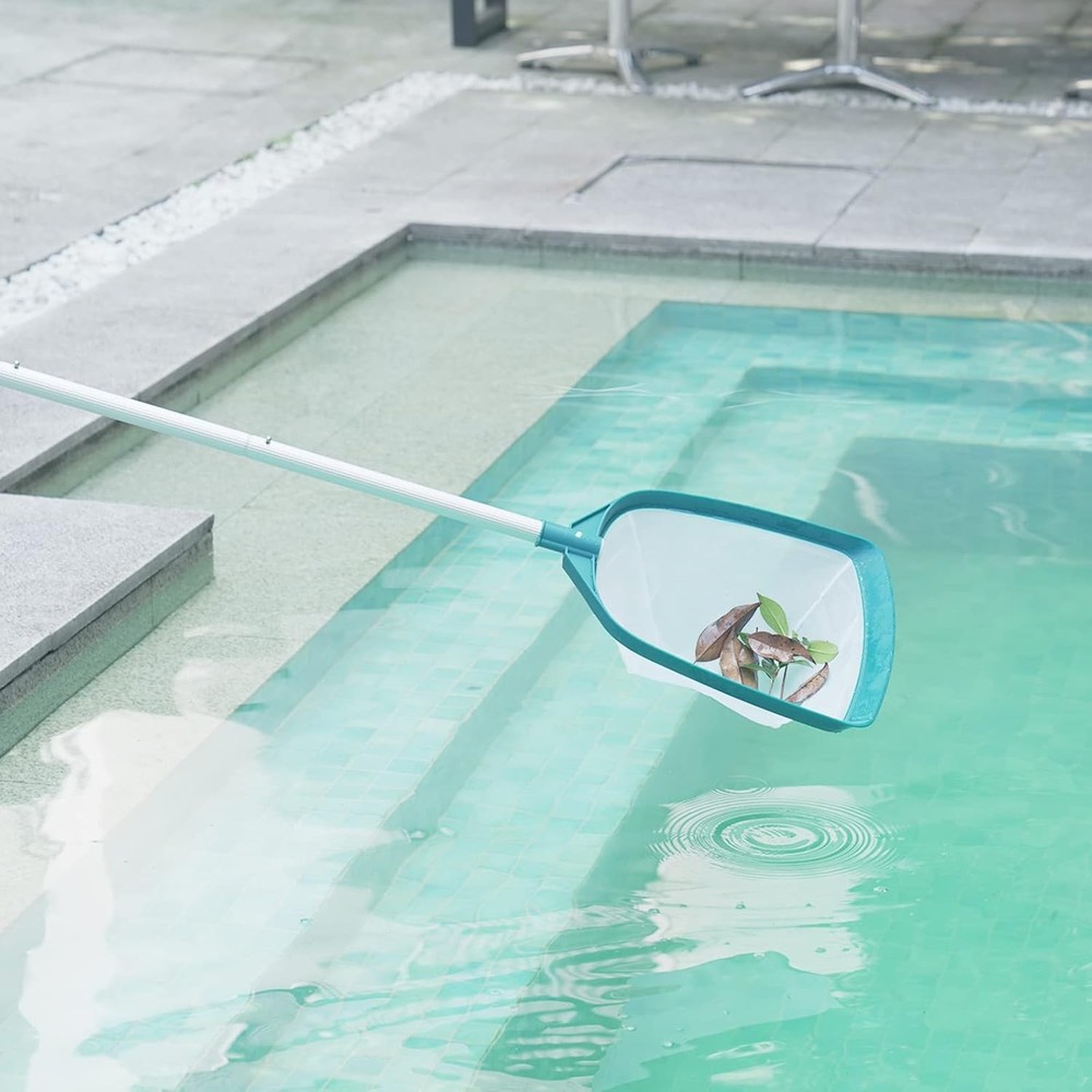POOLWHALE Pool Leaf Net Skimmer with Adjustable Pole Fine Mesh for Pools Spas