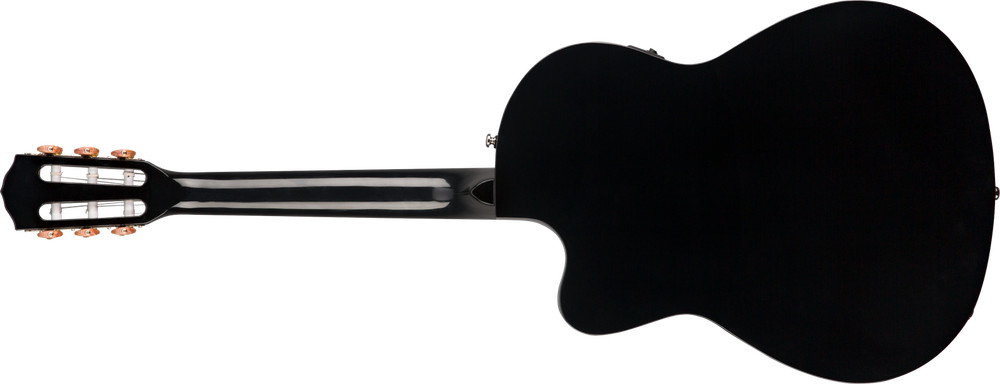Fender CN-140SCE Nylon Thinline Classical Guitar Black with Case