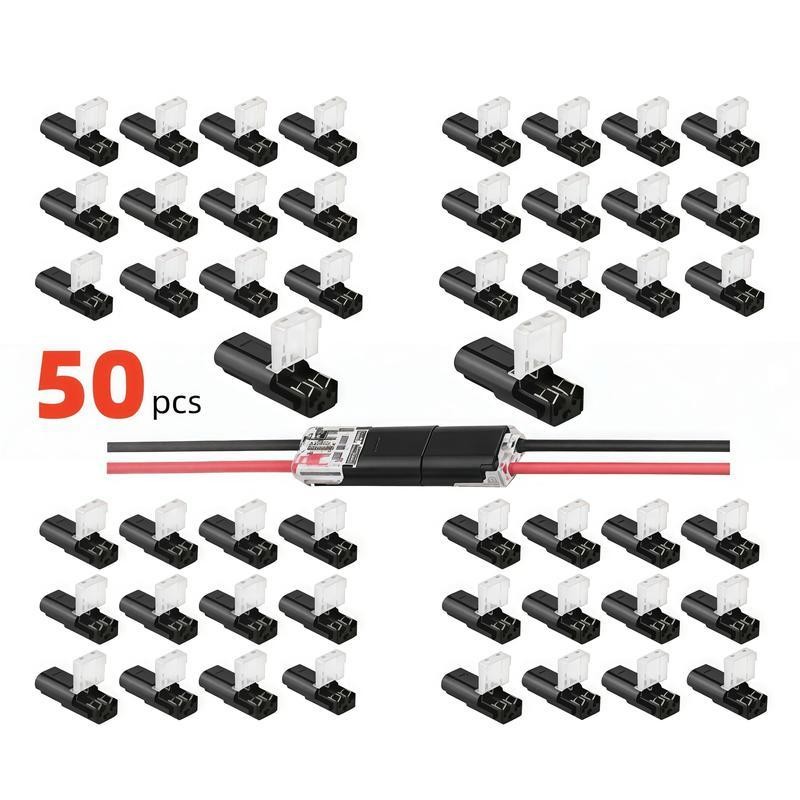 20/50 pcs Double-Wire Plug-in Connector 2 Pin Led Light Strip Connectors