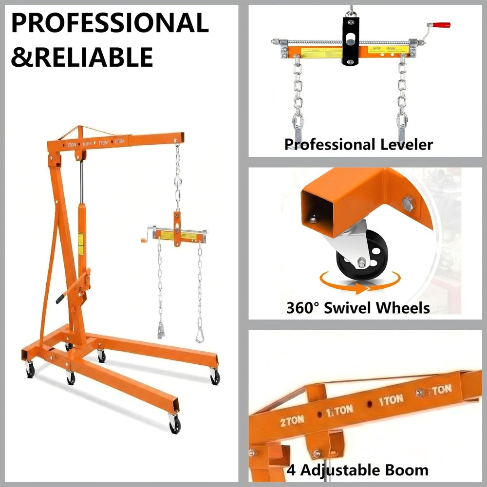 2 Ton Engine Hoist Folding Cherry Picker Engine Hoist with Lever Engine Crane
