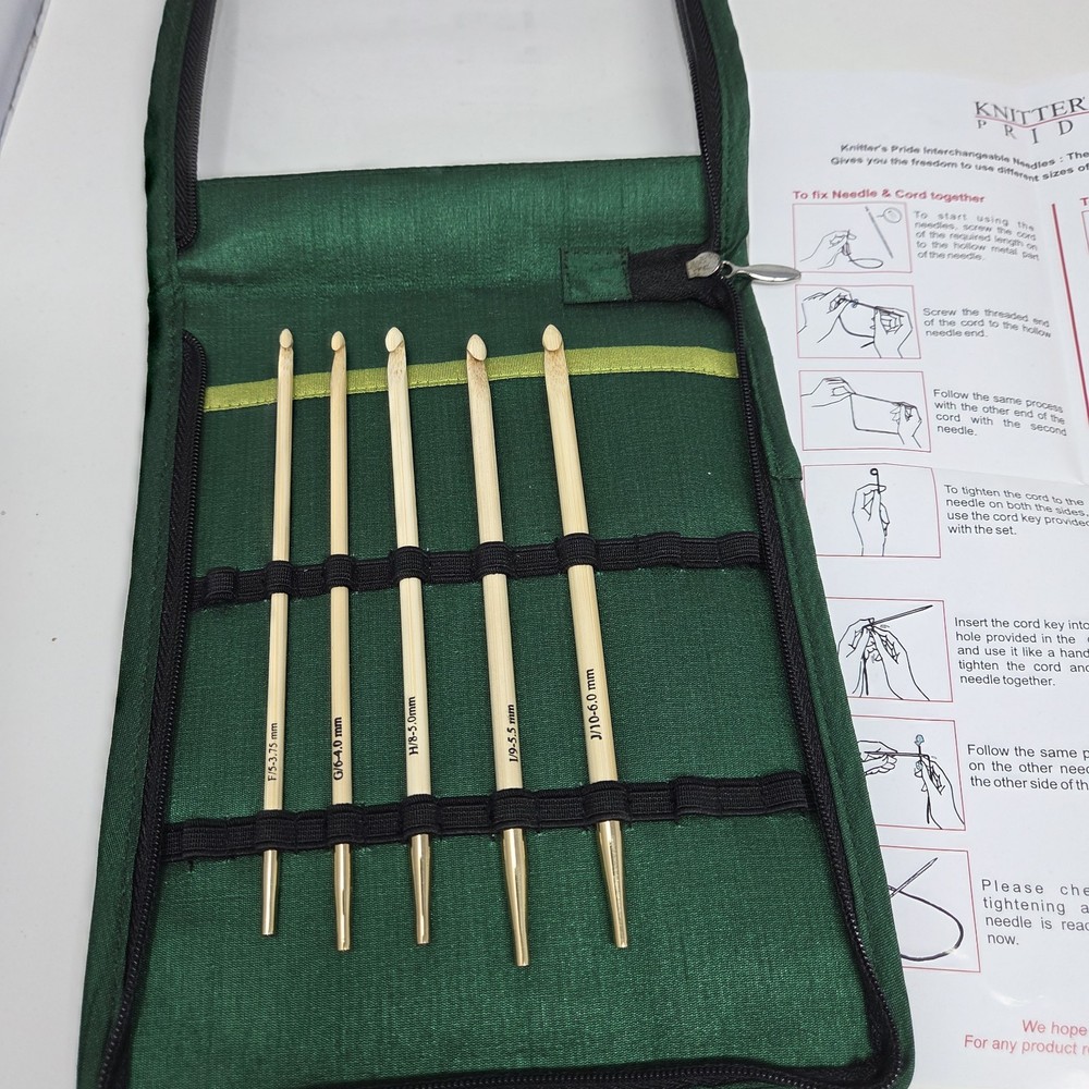 Knitter's Pride Interchangeable Crochet Hooks with Case Missing 3 Hooks READ