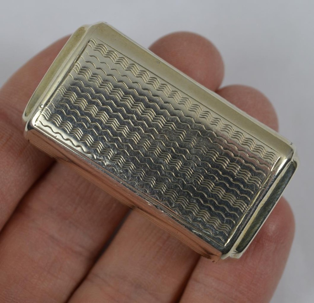 Antique Continental Silver Engine Turned Snuff Box