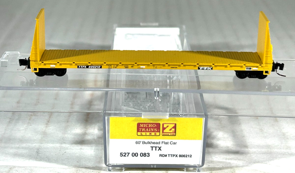 MICRO-TRAINS Z SCALE 60' BULKHEAD FLAT CAR TTX 52700083