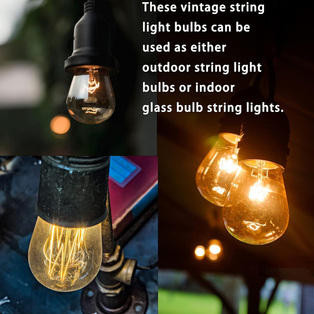 S14 Replacement Light Bulbs for String Lights, 11 Watt E26 Medium Standard Base,