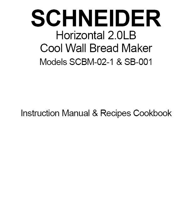 Schneider Bread Machine Manual SB001, SCBM021