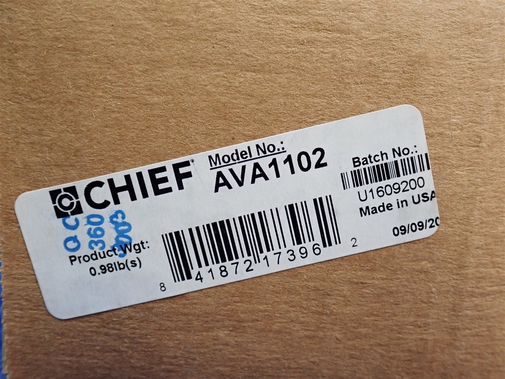 NEW Chief AVA1102 Flat Panel Floor Support System 2 Rack Unit Accessory (G66)