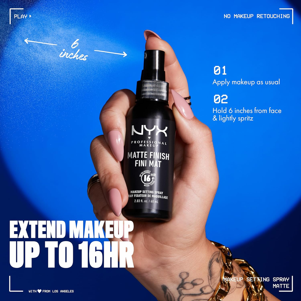 Makeup Setting Spray - Matte Finish, Long-Lasting Vegan Formula (Packaging May V