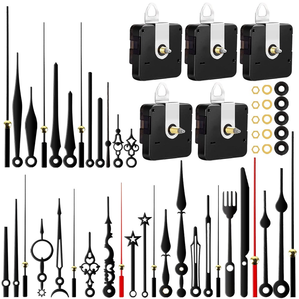 5pcs High Torque Quartz Clock Movement Mechanism Replacement Kit with...