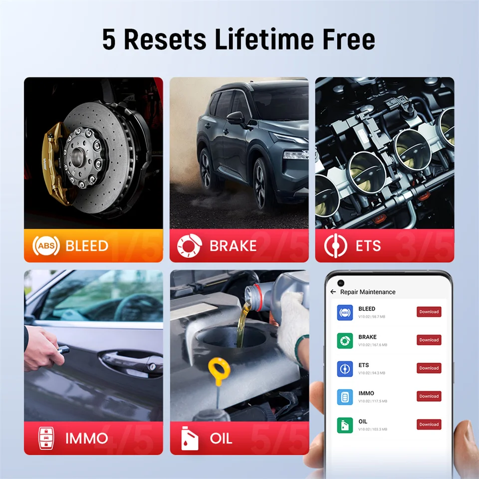 2024 Thinkcar BD6 OBD2 Scanner Bluetooth All System Diagnostic Tool ABS SRS EPB