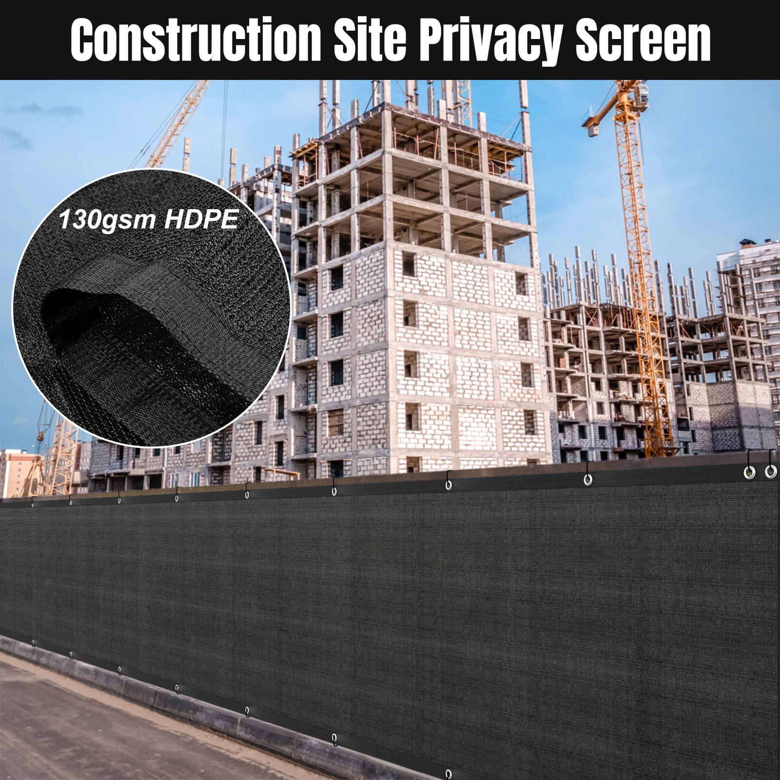 3' 4' 5' 6' 8' x50' Privacy Fence Screen Windscreen Garden Yard Mesh Shade Cover