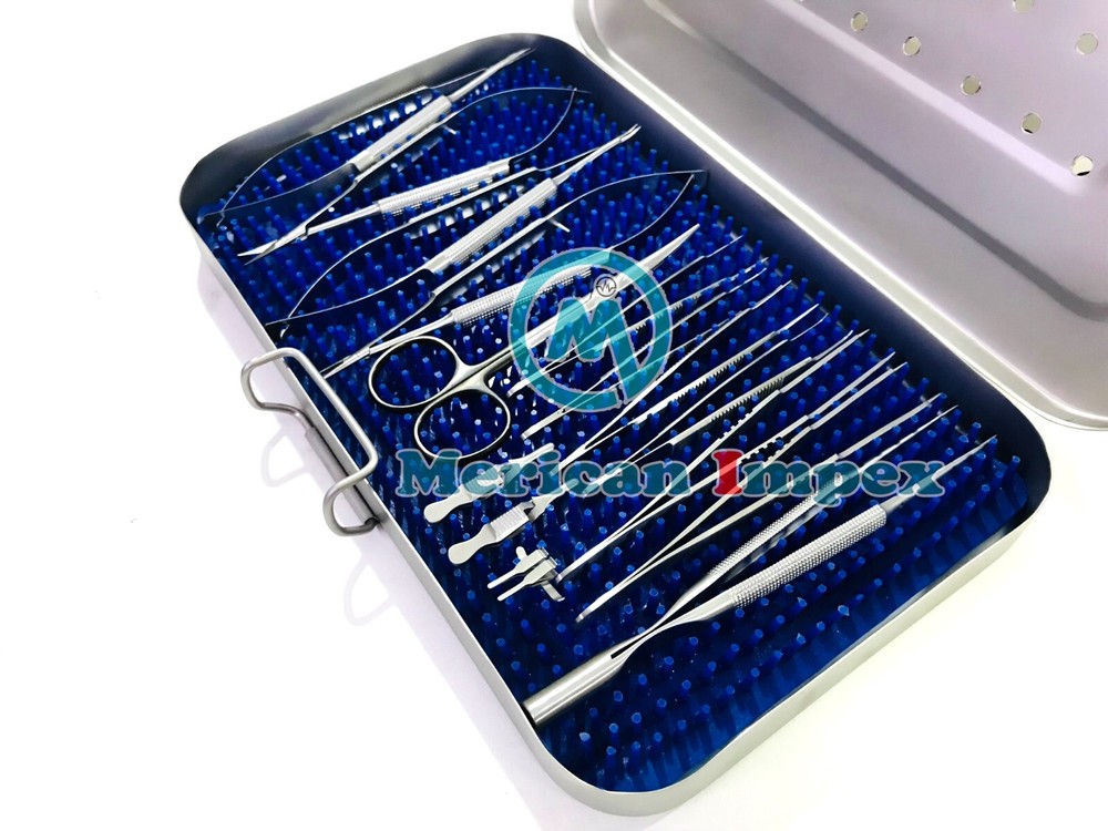 Micro Hand Surgery Instruments Kit Microvascular Clamp Surgical Suture Kit 17Pcs