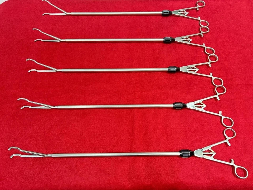 Laparoscopic Satinsky Clamp 10mmx400mm SS Endoscopy Surgical Instruments-5pc
