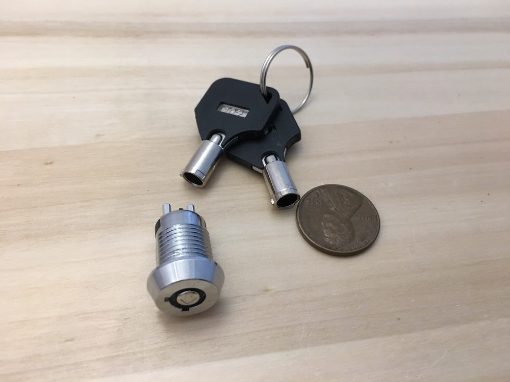 5 sets Key Ignition 12mm Switch OFF-ON Lock metal lock security C33