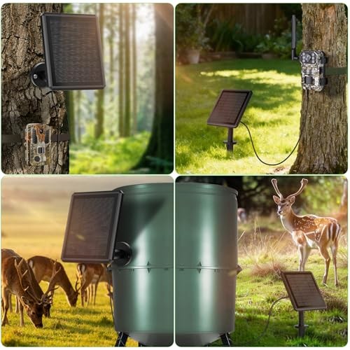 Solar Panel for Trail Camera - 4000mAh Battery, 6V/12V Output, Type-C & DC