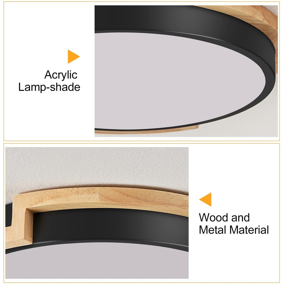 Modern LED Close to Ceiling Light, Round Flush Mount Ceiling Lighting Fixture...