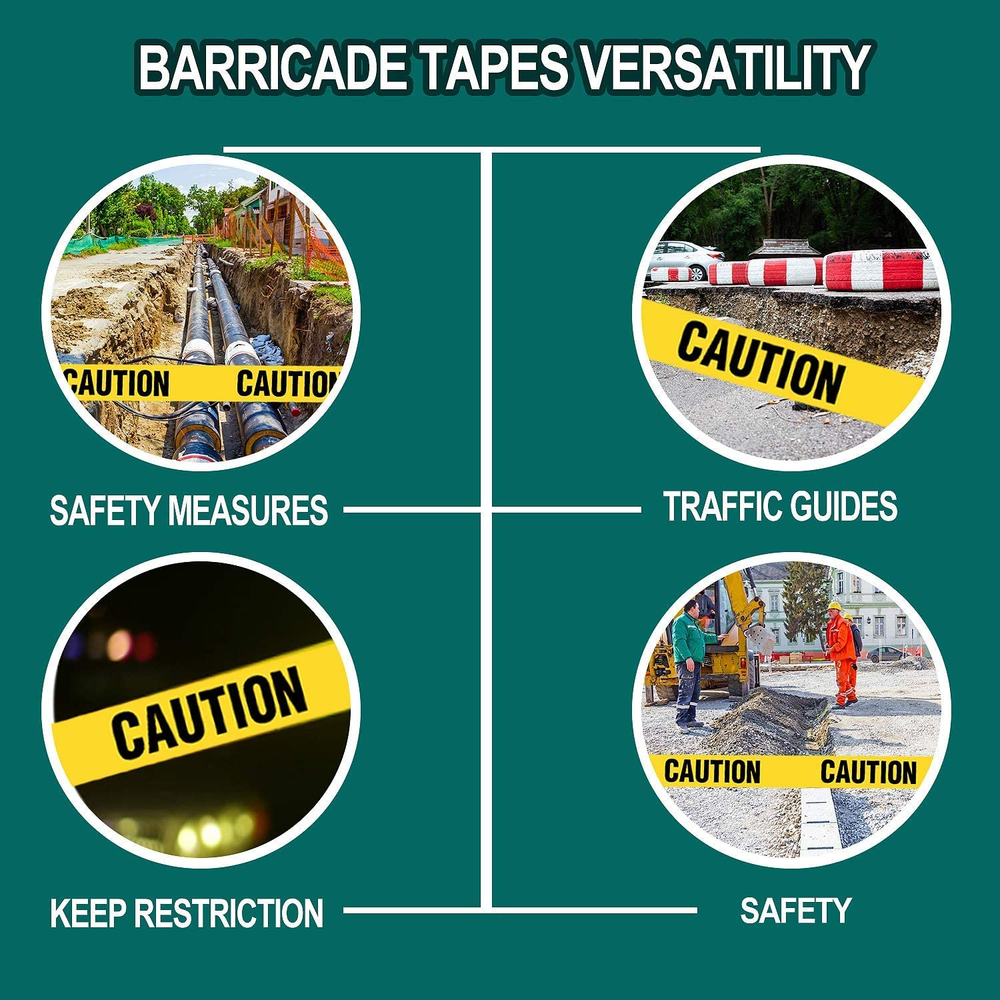 Yellow Caution Tape 2 Pack, 3" X1000Ft Safty Tape Caution Tape Roll, Constructio