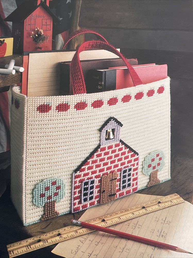 Annie's Attic Schoolhouse Tote Bag Plastic Canvas Pattern