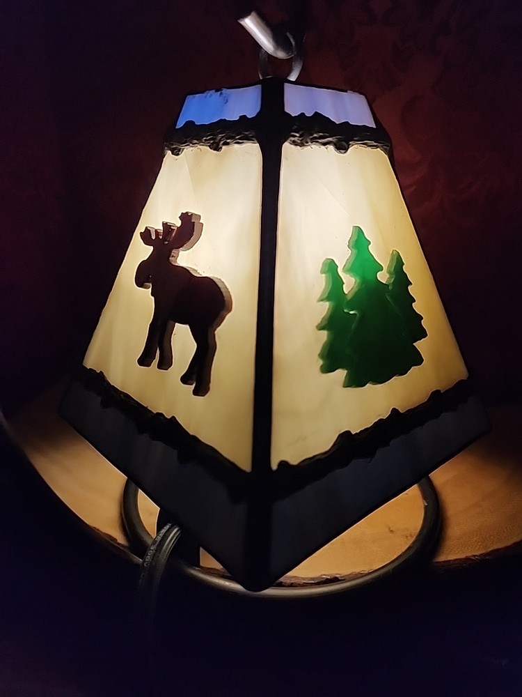 Forest Themed Stained Glass Mini Decorative Accent Night Light Read Description