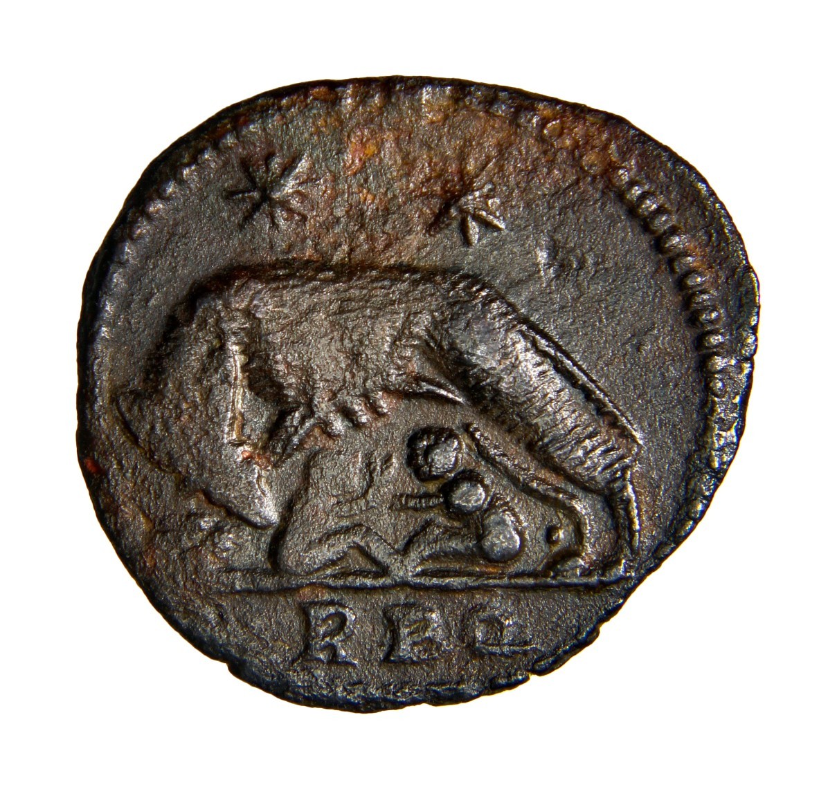 Roman Imperial Coin VRBS ROMA She Wolf CONSTANTINE I THE GREAT Commemorative COA