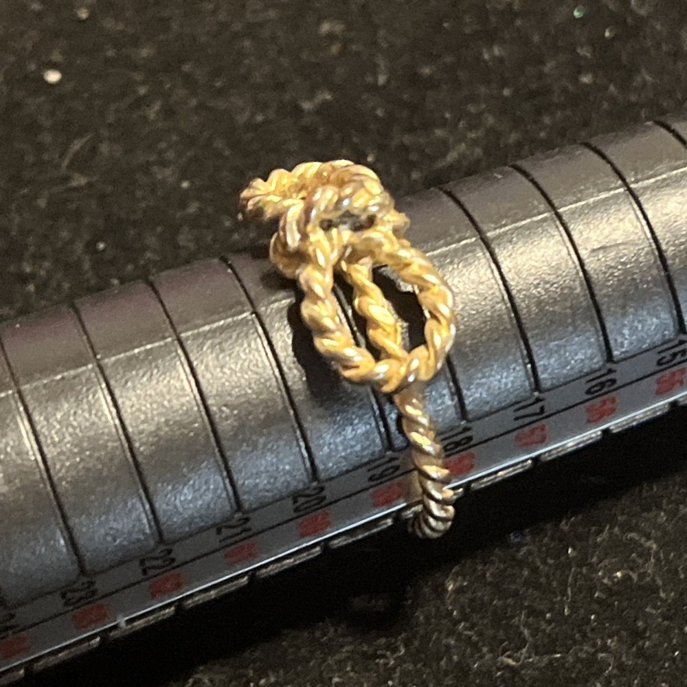 Goldtone Twisted Rope Bow Ring Size 8.5