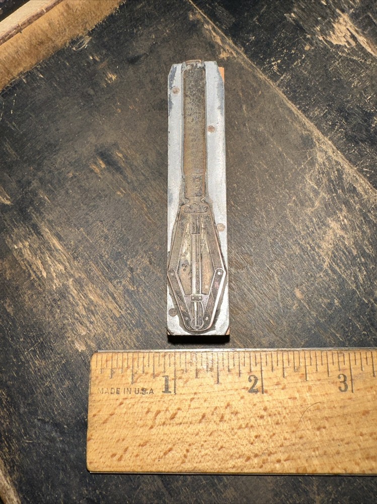 Printing Block “ K & D Tool Co. Hand Tool “ Copper Face, Nice Details.