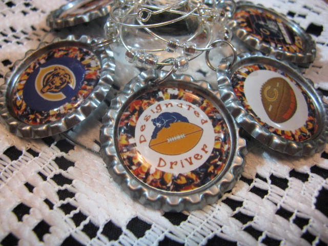 1" Bottle Cap Image Wine Charms ~ Handcrafted ~ **Gift Idea ~ Bears
