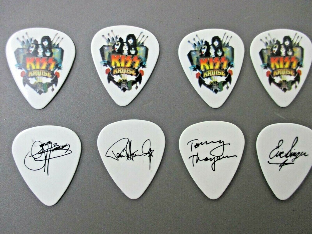 Kiss guitar picks Kruise Tour picks Set of 4 Gene, Paul, Tommy & Eric !