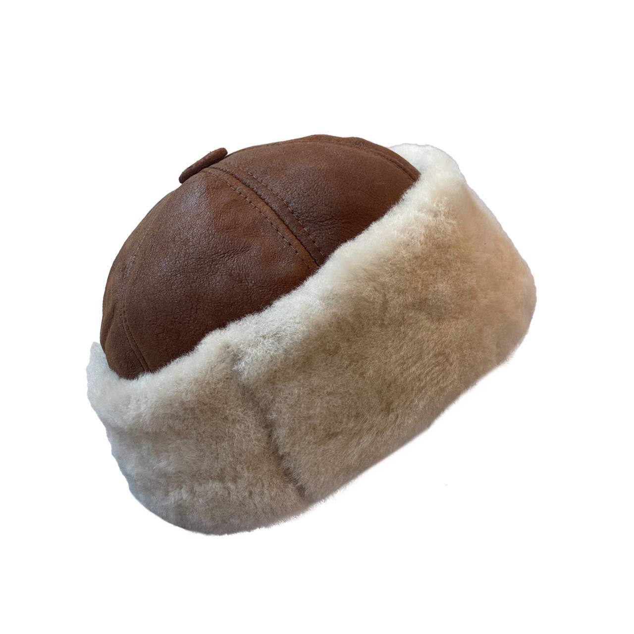 Real Shearling Sheepskin Winter Hat | Fur Beanie Leather Skull Hat