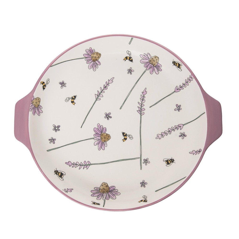 Transpac Ceramic Lavender & Lilac Pie Dish, 11.25"