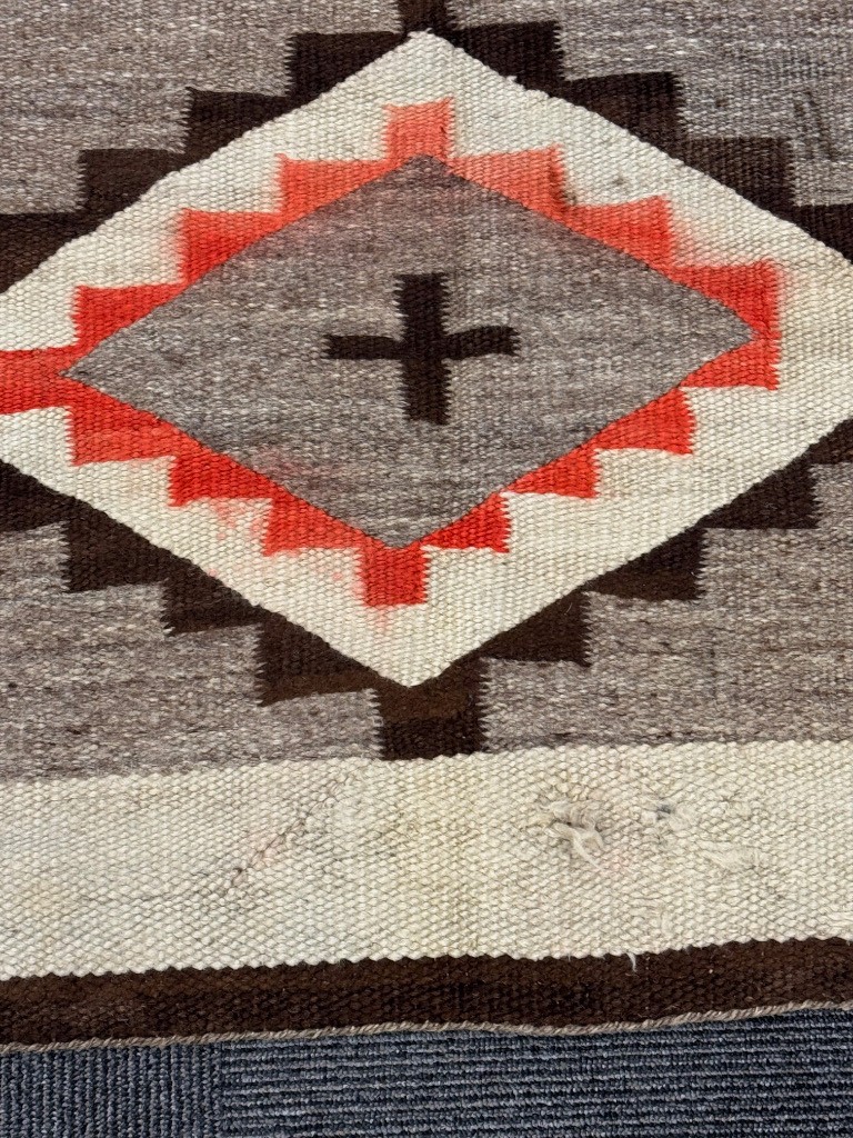 Navajo Early Hubbell Ranch Rug, Ganado, AZ 65 x 54.5 inches Heavy hand spun